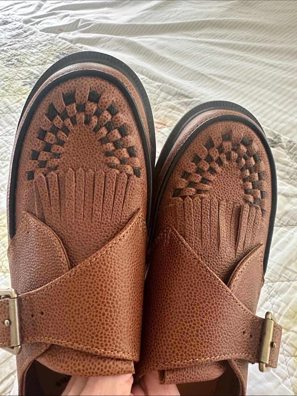 Dr. Martens Tan Brown Kiltie Buckle Loafers - Picture 5 of 6